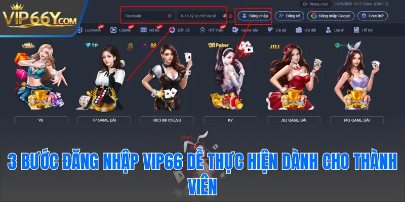 3 bước đăng nhập Vip66 dễ thực hiện dành cho thành viên