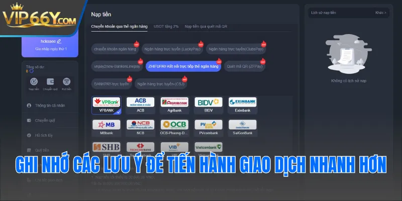 Ghi nhớ các lưu ý để tiến hành giao dịch nhanh hơn