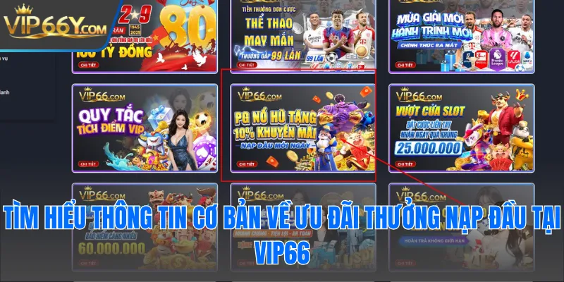 Tìm hiểu thông tin cơ bản về ưu đãi thưởng nạp đầu tại Vip66